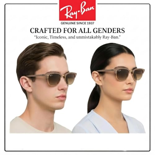 Image of Ray-Ban RB4416 NEW CLUBMASTER Squar Shape Sunglasses with Official Kit