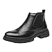 botas de hombre Botas de tobillo de punta redonda for hombres Tallado Brogue WIN TIP TIP BANDAGE ELÁSTICO LRRREGULO FUERZO DE CUCHILLO DE CAUSIDAD DE CUCHILLA ANTI-SLIP ON NO PERSONIDA A prueba de agu