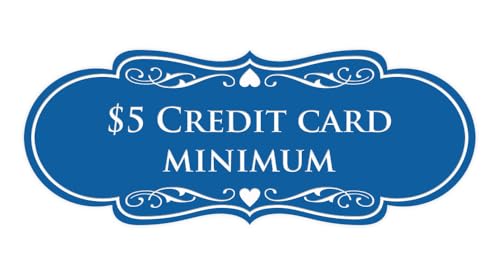Panneau Carte de crédit Minimum Bleu Signs ByLITA Petit Signalétique Haute Visibilité