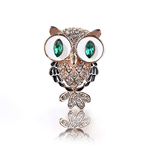 Vintage Owl Brooch Pin Rhinestone Zirconia Crystal Bird Fashion Owl Animal Pin Lapel Brooches for Women Girls Gift