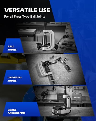Image of Orion Motor Tech Master Ball Joint Press Kit, 23pc Ball Joint Press & U Joint Removal Kit with Sockets and Universal Adapters, Heavy Duty Ball Joint Tool Set for Most 2WD 4WD Cars Light Trucks SUVs