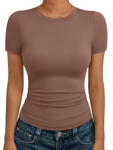 AUTOMET Womens Short Sleeve T Shirts Basic Summer 2026 Workout