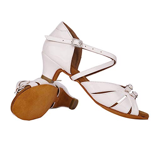 TINRYMX Girls Latin Dance Shoes Low Heel Practice Ballroom Shoes for Kids4
