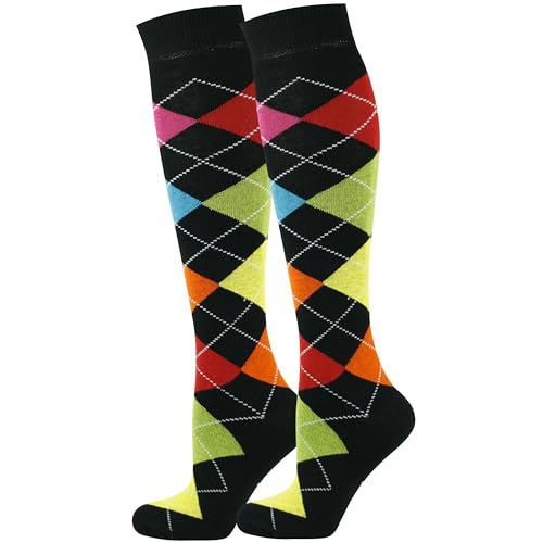 Chaussettes montantes homme motif losanges de qualité supérieure en maille