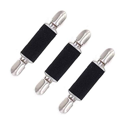 JuneJour Fit Dress Cinch Clips Set,Retro Cardigan Collar Clips, Dresss Clips Back Cinch,Scarf Clip,Garments Glove Clips for Women and Men (C-Black, 3pcs) Cover