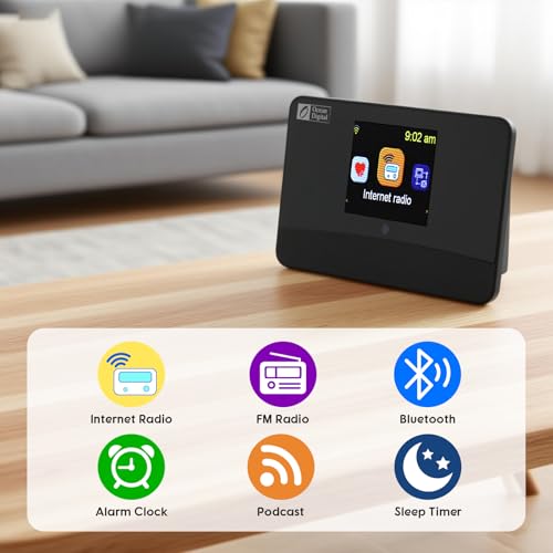 Image of Ocean Digital WR-03M Internet Radio Receiver (No Built-in Speaker) with Bluetooth, FM, Wi-Fi, LAN, Optical & Line Out, UPnP /DLNA Streaming, Alarm Clock, Podcasts HiFi Component for Home Audio System