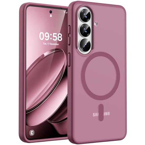 Image of TOCOL for Samsung Galaxy S26 Case, Compatible with Magsafe, Full Camera Protection, Built-in Magnetic Ring, Drop Protection, Translucent Matte Phone Case for S26 6.3 inch (Plum)