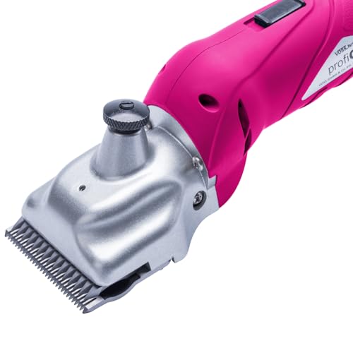 VOSS.farming profiCUT go Akku Schermaschine Pink für Pferde, inkl. zwei Blockbatterien, leise und laufruhig, mit Aesculap Messersatz, Pferdeschermaschine