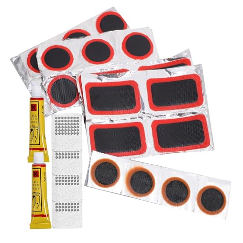 Gogogmee 1Set Bicycle Repair Patch Kit Self Adhesive Tire Repair Tools Set for Easy Application Durable Materials for Road Mountain Bicycles