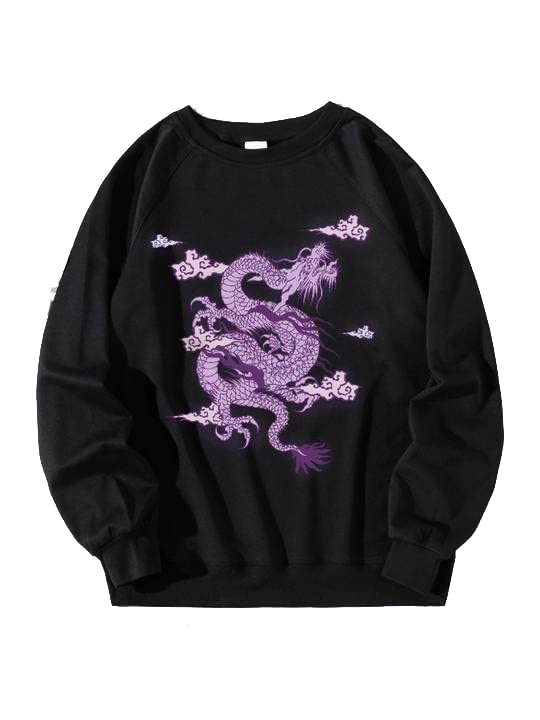 VIBIANWomen's Cotton Blend Crew Neck Sweatshirt(HG-00231K_Black_S)