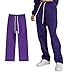 Mens Boys Baggy Sweatpants Open Bottom Straight Leg Athletic Joggers with Pockets Gym Workout Track Pants with Pockets Fall Casual Fashion Hiking Pants Streetwear Purple