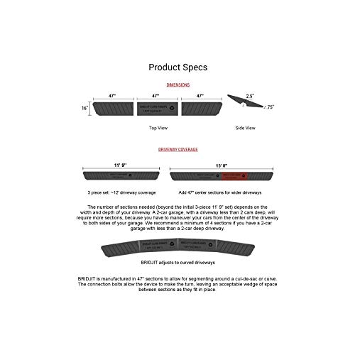 3-Piece Expandable Rubber Curb Ramps for Driveway