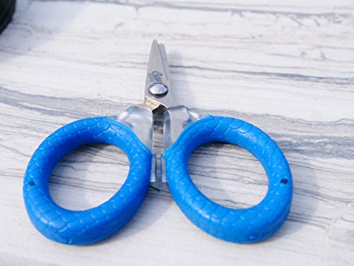 Cuda 3-Inch Titanium-Bonded Micro Fishing Scissors For Mono, Fluorocarbon & Braided Line With Dual Serrated Edges (18826), Blue #TOP5