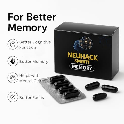 Image of Smriti Memory Capsules For Brain, Memory Support with Brahmi, Ashwagandha, Shankhpushpi | Ayurvedic Nootropics supplement - 100 caps