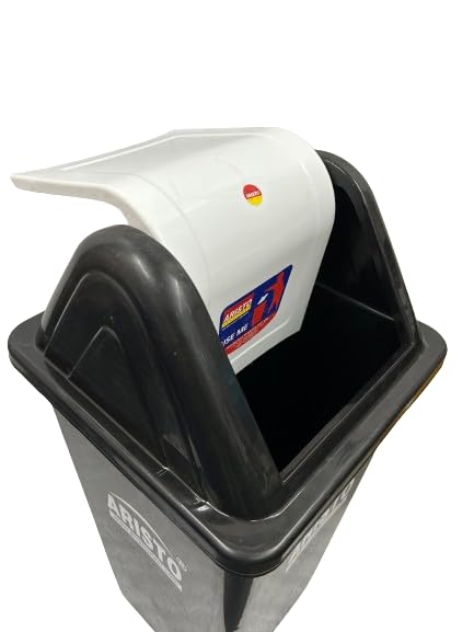 Image of ARISTO Square Swing Lid Plastic Dustbin 60 LTR (Black)