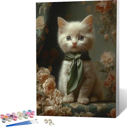 Paint by Numbers �L �������G �K�N �y�C���g�o�C�i���o�[, ��l�p�����h��G�L�����o�X�N���t�g �u���V�ƃA�N�����G�̋�� �z�[�� �I�t�B�X����, �����ւ̃M�t�g 20x30cm -zjn260485