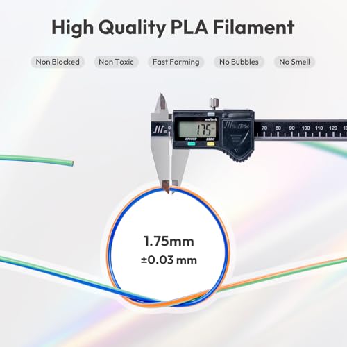 Image of AMOLEN 3D Printer Filament Bundle, Triple Colors Coextrusion Silk PLA Filament 1.75mm + /-0.02mm,Shiny Color Change 3D Printer Filament for Most FDM 3D Printer 200g X 4 Pack