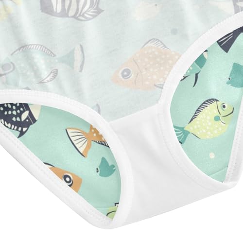 ZZKKO Tropical Fish Green Girls Underwear Toddler Panties for Girls Comfort Brief Size 2-8T4