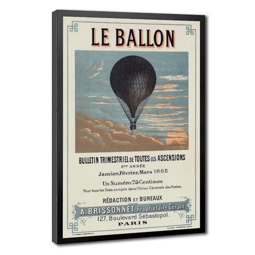 Toile Ballon Paris France pour habiller un mur vide sans percer de cadre