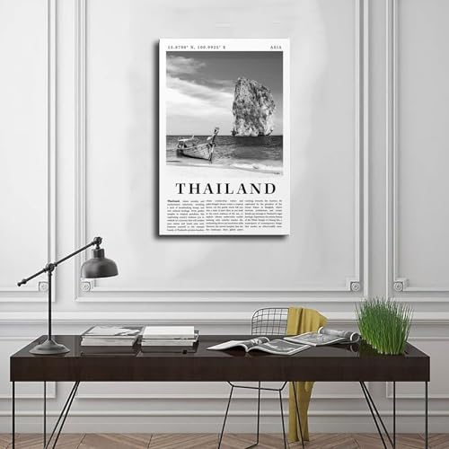 Poster plage Thaïlande toile 50x75 cm pour déco salon