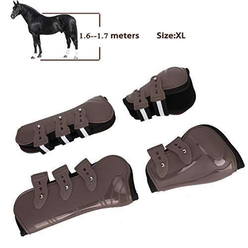 1 conjunto de protetor de perna de cavalo pu, leggings espessadas com equipamento de forro macio (M)