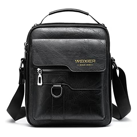 Hjkiopc Sacoche Bandoulière Cuir Sacoche Homme Sacs à Bandoulière Vintage Shoulder Bag Business Cartable Besace Cover