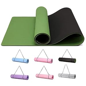 Good Nite Esterilla de yoga para ejercicio, fitness, extra gruesa, antideslizante, para deportes, pilates, gimnasio, resistencia con correa de transporte, 183 x 61 x 0,6 cm