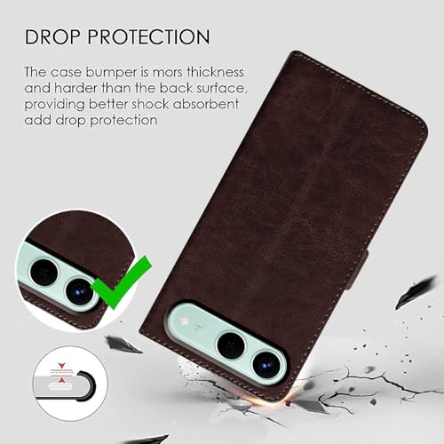 Image of Flip Cover Back Case for Tecno Spark Go 5G | Premium Leather Finish | Inbuilt Pockets & Stand | Flip Cover Back Case for Tecno Spark Go 5G (Coffee)