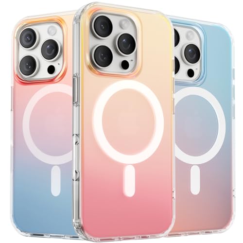 ORNARTO for iPhone 16 Pro Case 6.3inch, [Compatible with MagSafe], Magnetic Holographic Translucent...