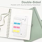 RETTACY A4 Graph Paper Notebook-Large Grid Spiral Notebook Journal for Women,Notepad 110 Pages,Bookmark,Pocket,Sticky Notes,Pen Loop 21.5 x 27.9cm - LightGreen - Image 4