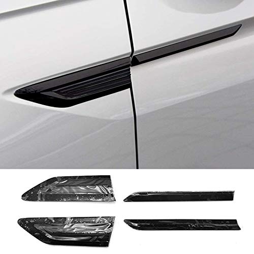 Negro ABS puerta lateral ala Fender emblema insignia pegatinas cubierta TRIM 4 unids para Tiguan II / Tiguan II Allspace 2017 2018 2019 2020 Cover