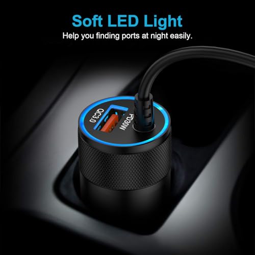 Dual Port Coiled Car Charger