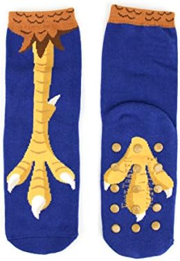 Foot Traffic, Women's Chicken Feet Slipper Socks, Blue/Yellow (Sizes 4-10)