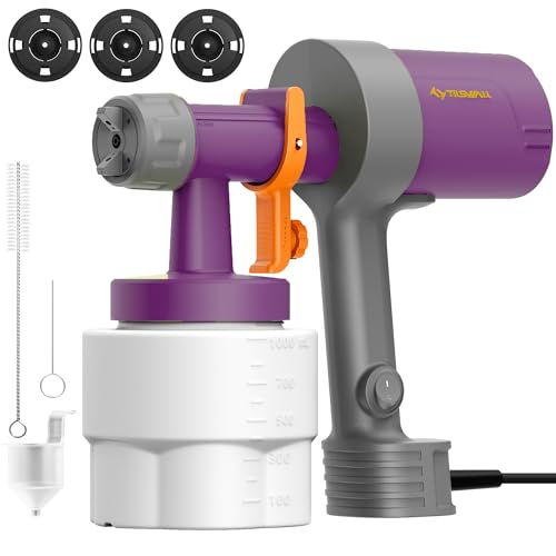 Tilswall Paint Sprayer, Shark 600 Ultra-Light HVLP Electric Spray Paint Gun with 3 Nozzles & 3 Patterns, Easy to Clean, Variable Flow Control, Ideal for Furniture, Cabinets, Fence, Walls, Do
