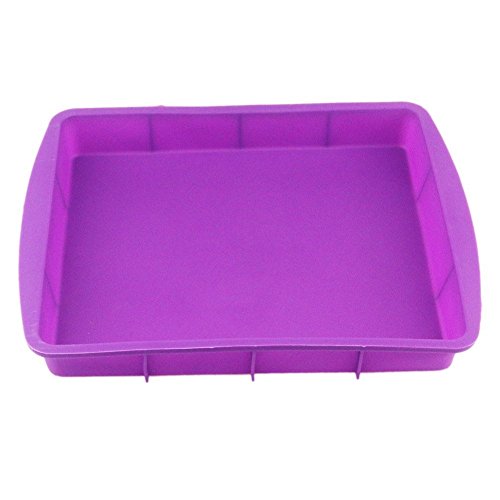 Orgrimmar 2 Pcs Silicone Rectangular Cake Pans Mold Bakeware Bread Baking Pan Non Stick Easy Demoulding Purple #TOP1