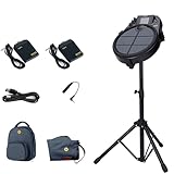 Batterie électrique portable avec écran LED et haut parleurs – Batterie électronique pour débutant avec métronome, 15 sons de batterie, 59 pièces de musique pour de nombreuses occasions