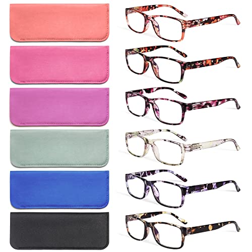 Bls Blues Reading Glasses For Women Blue Light Blocking, Stylish Readers Anti Eye Strain/Migraine Eyeglasses 6 Packs/Case (Mix4 1.5) #TOP10