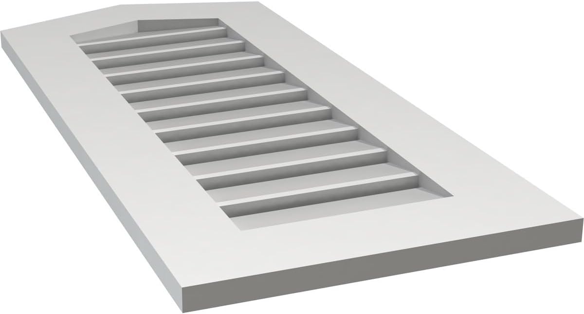 GVSPE16X3601SF-04 Peaked Top Standard Frame, Primed Tan Signature Series Surface Mount Gable Vents, 16-in. W x 36-in. H