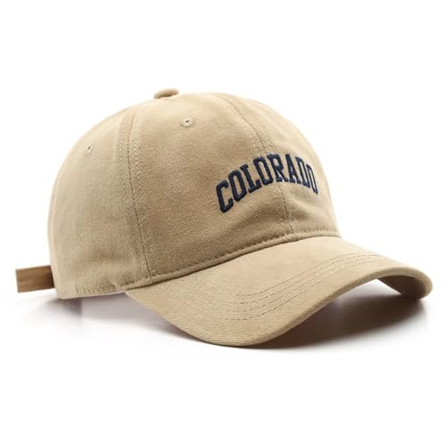 Colorado Hat Unisex Solid Color Baseball Cap Sun Hat for Men and Women (Khaki)