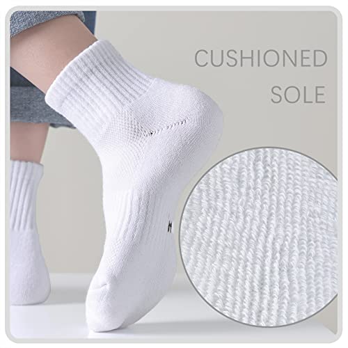 Kids Ankle Socks Boys Cushioned Athletic Short Socks Girls Cotton Quarter Socks Children Youth Women 10 Pairs4