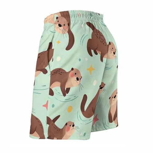 Mens Swimming Trunks, Summer Beach Swimsuits Casual Board Shorts with Mesh Lining Drawstring Swimwear4