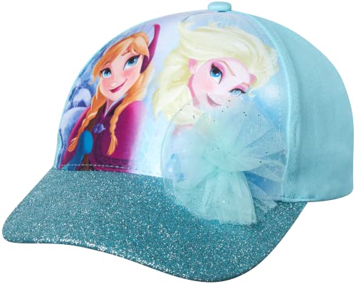 Image of Disney Girls' Frozen Baseball Cap - Princess Elsa and Anna Curved Brim Strap Back Hat (2T-7)