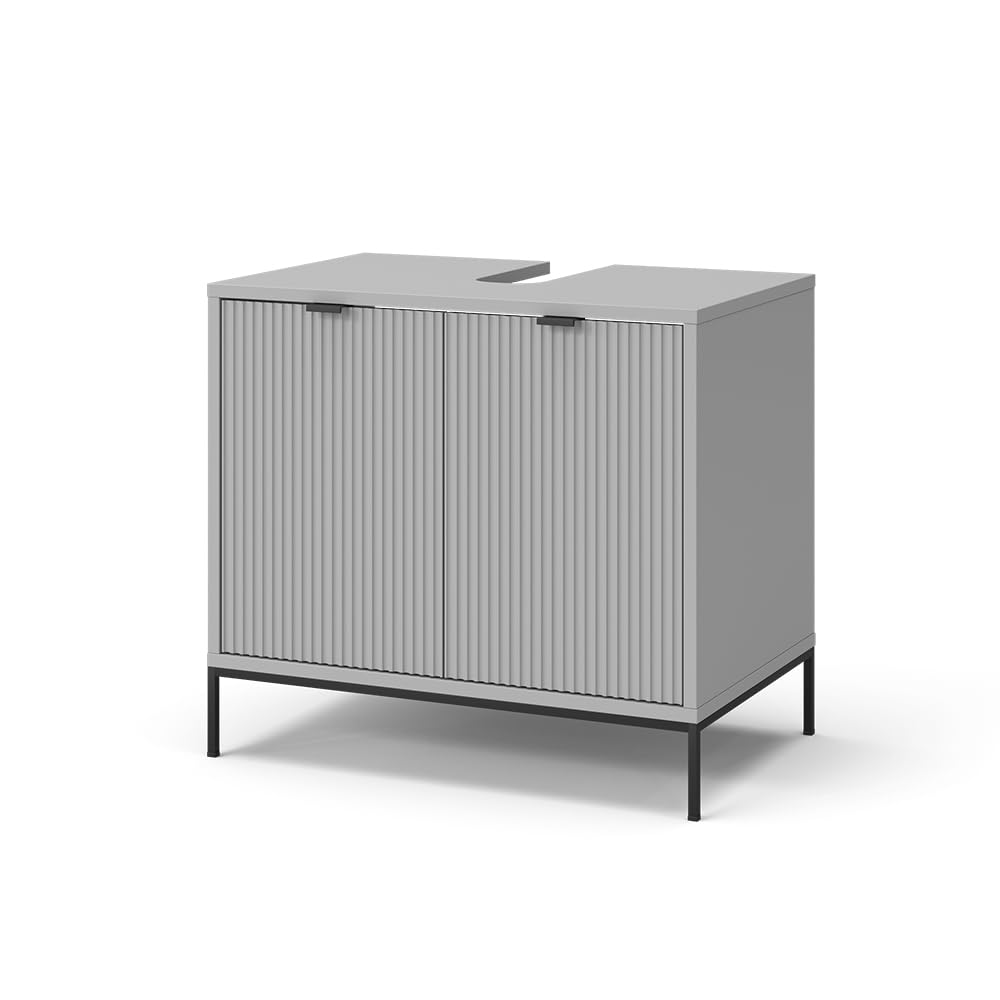 Vicco Mueble bajo lavabo Gris con puertas – Eliza