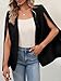 GAMISOTE Womens Cape Blazer Split Sleeve Open Front Casual Jacket Coat Workwear Black