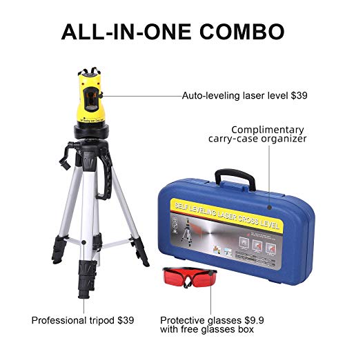 image for CO-Z Line Laser Level with Tripod, Auto Leveling Kit Combo with Horizo