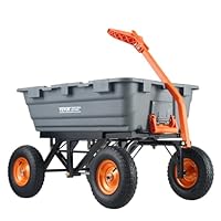 VEVOR Transportwagen, Gartenkarre mit leicht zu montierendem Stahlrahmen, Gartenwagen mit umwandelbarem 2-in-1-Griff, Mehrzweck-Schubkarre mit 680 Tragfähigekit, ca. 33 cm Reifen