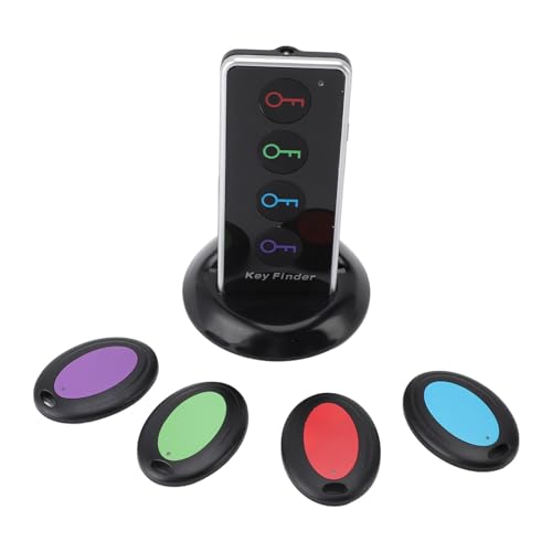 Buscador de Llaves Inalámbrico, Operación Simple, Batería de Larga Duración, Rango de Trabajo de 100 Pies, Buscador de Llaves Remoto Liviano, 4 Receptores para Equipaje para Bolsa