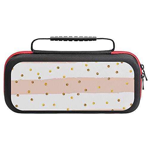 Carrying Case for Nintendo Switch,Stripes And Polka Dots Switch Travel Case Compatible with Nintendo Switch Dock.Switch Carry Case with Handle for Nintendo Switch Console & Accessories