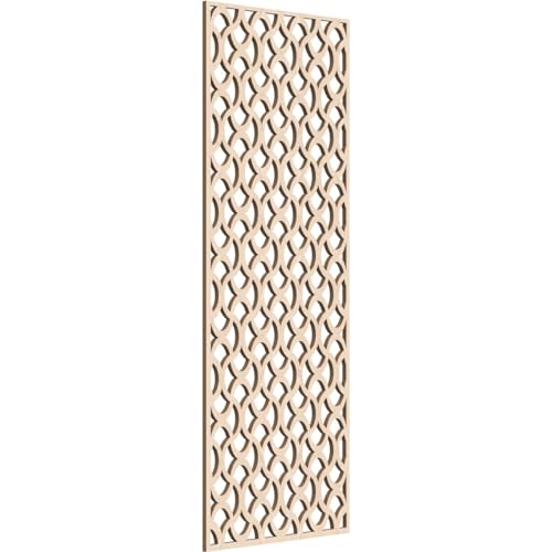 Image of 19 3 /8 inchW x 49 3 /8 inchH x 3 /8 inchT Resort Decorative Fretwork Wood Wall Panels, Red Oak