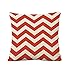 Lieson Funda de cojín decorativa, 1 funda de cojín de 16 x 16 pulgadas, para exteriores, 40 x 40 cm, diseño de rayas, color rojo, beige, lino